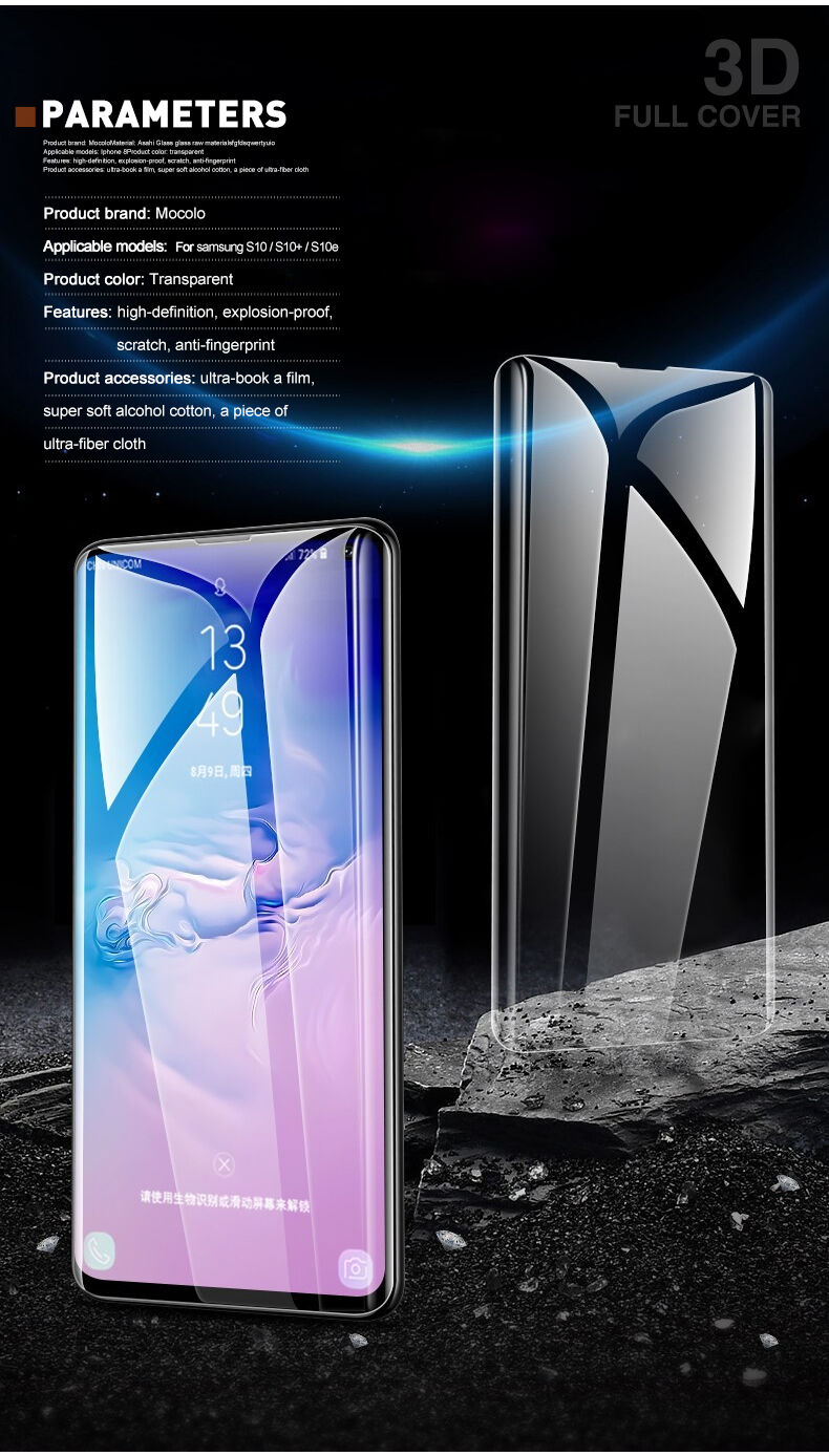 Mocolo Tvrzené sklo 3D pro Samsung Galaxy S10 - čiré