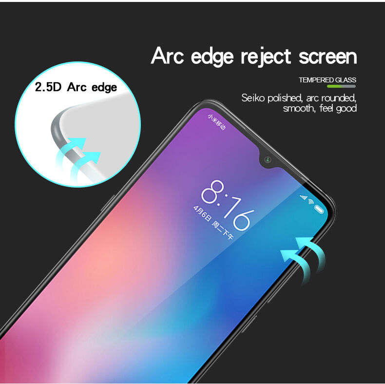 Pinwuyo Tvrzené sklo 3D pro Xiaomi Mi 9 - černé