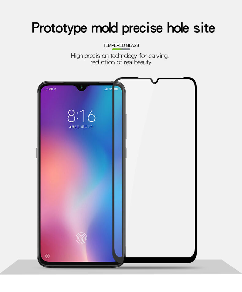 Pinwuyo Tvrzené sklo 3D pro Xiaomi Mi 9 - černé