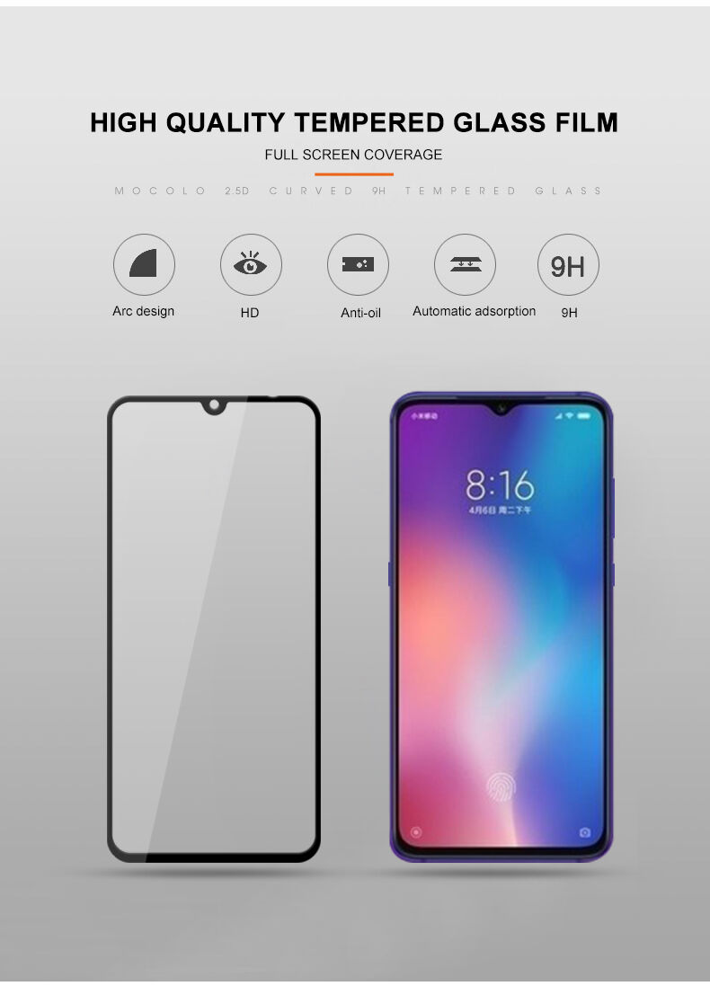 Mocolo Tvrzené sklo 3D pro Xiaomi Mi 9 - černé