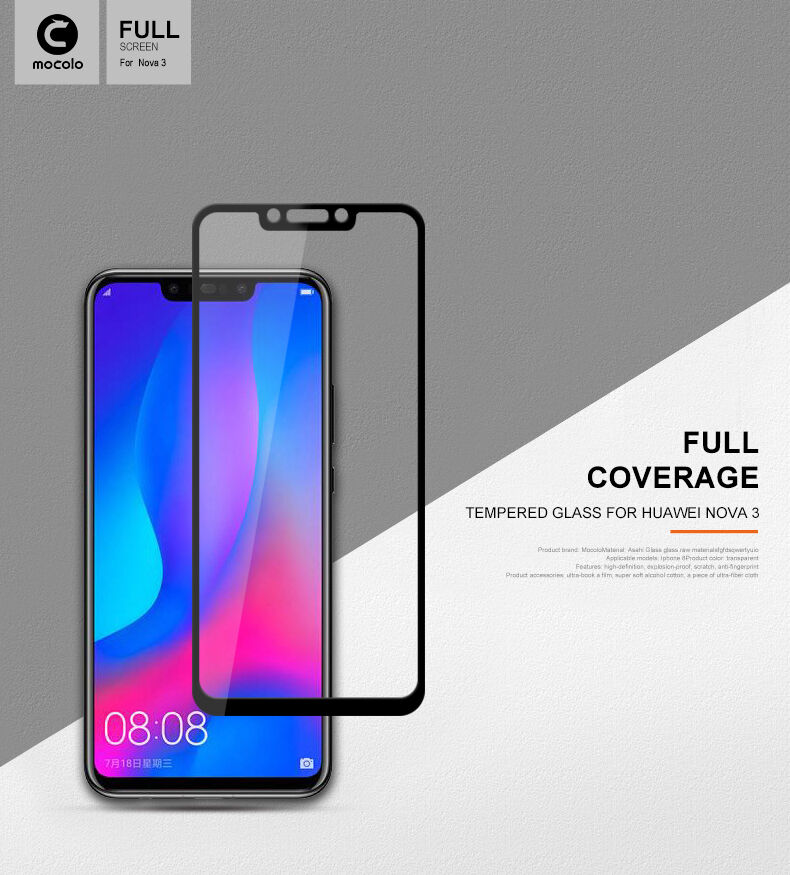 Mocolo Tvrzené sklo 3D pro Huawei Nova 3i - bílé