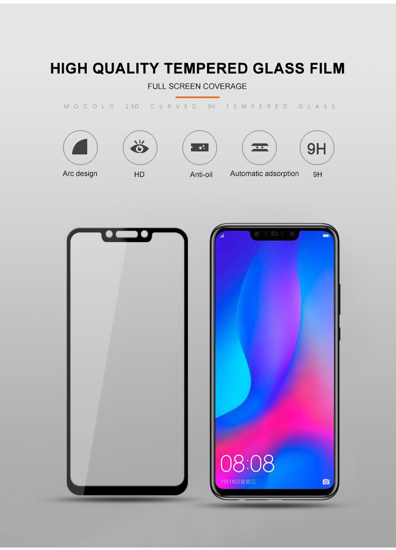 Mocolo Tvrzené sklo 3D pro Huawei Nova 3i - černé