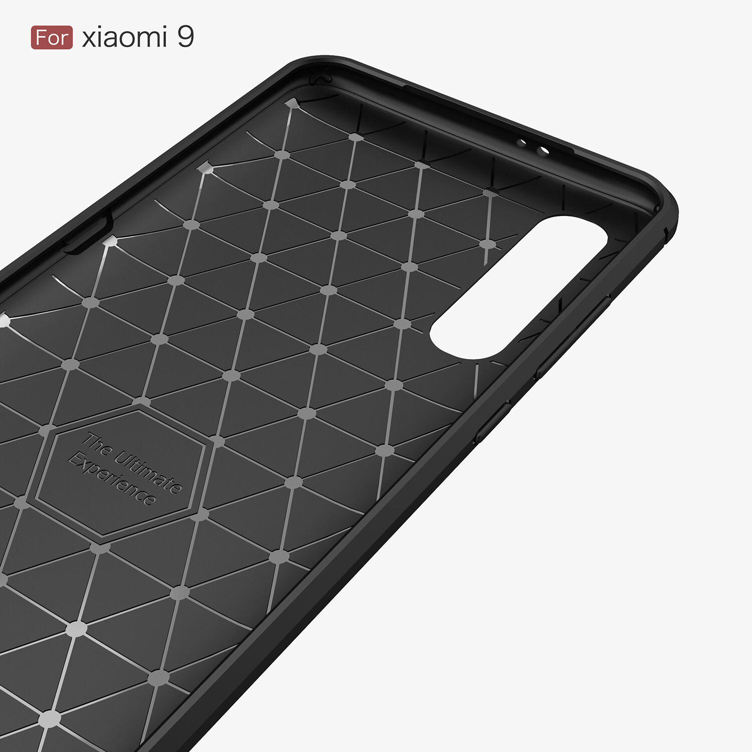 Plastový kryt s broušenou texturou pro Xiaomi Mi 9 - červený