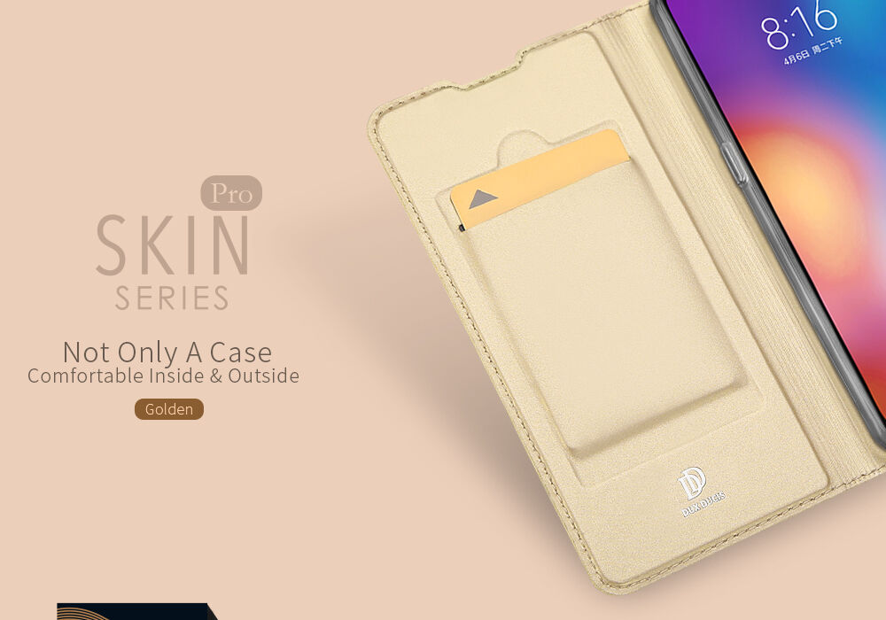 Dux Ducis Skin Pro kožené pouzdro pro Xiaomi Mi 9 - zlaté