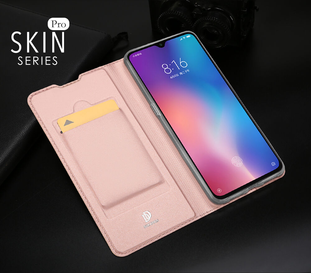 Dux Ducis Skin Pro kožené pouzdro pro Xiaomi Mi 9 - růžovozlaté