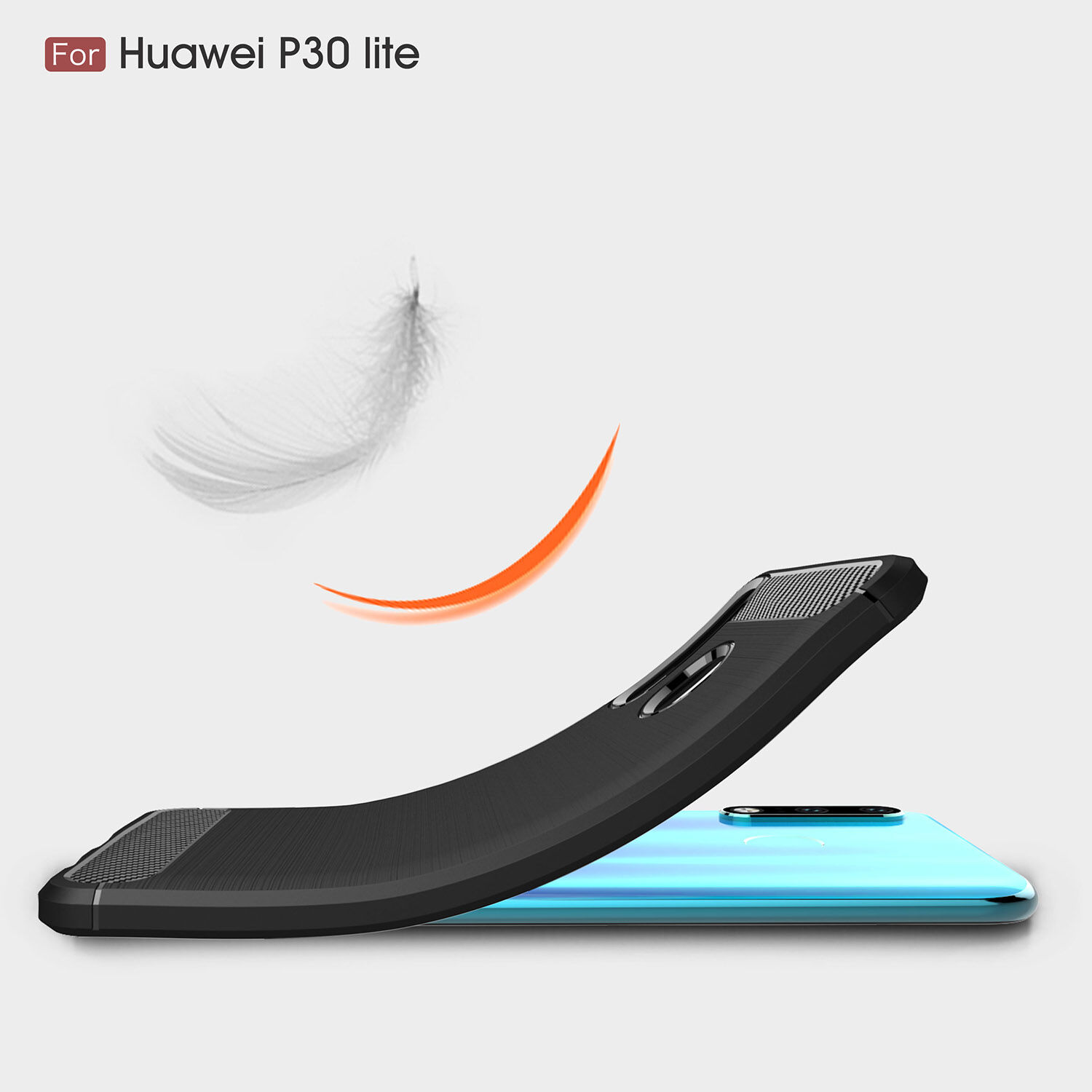 Plastový kryt s broušenou texturou pro Huawei P30 Lite - černý