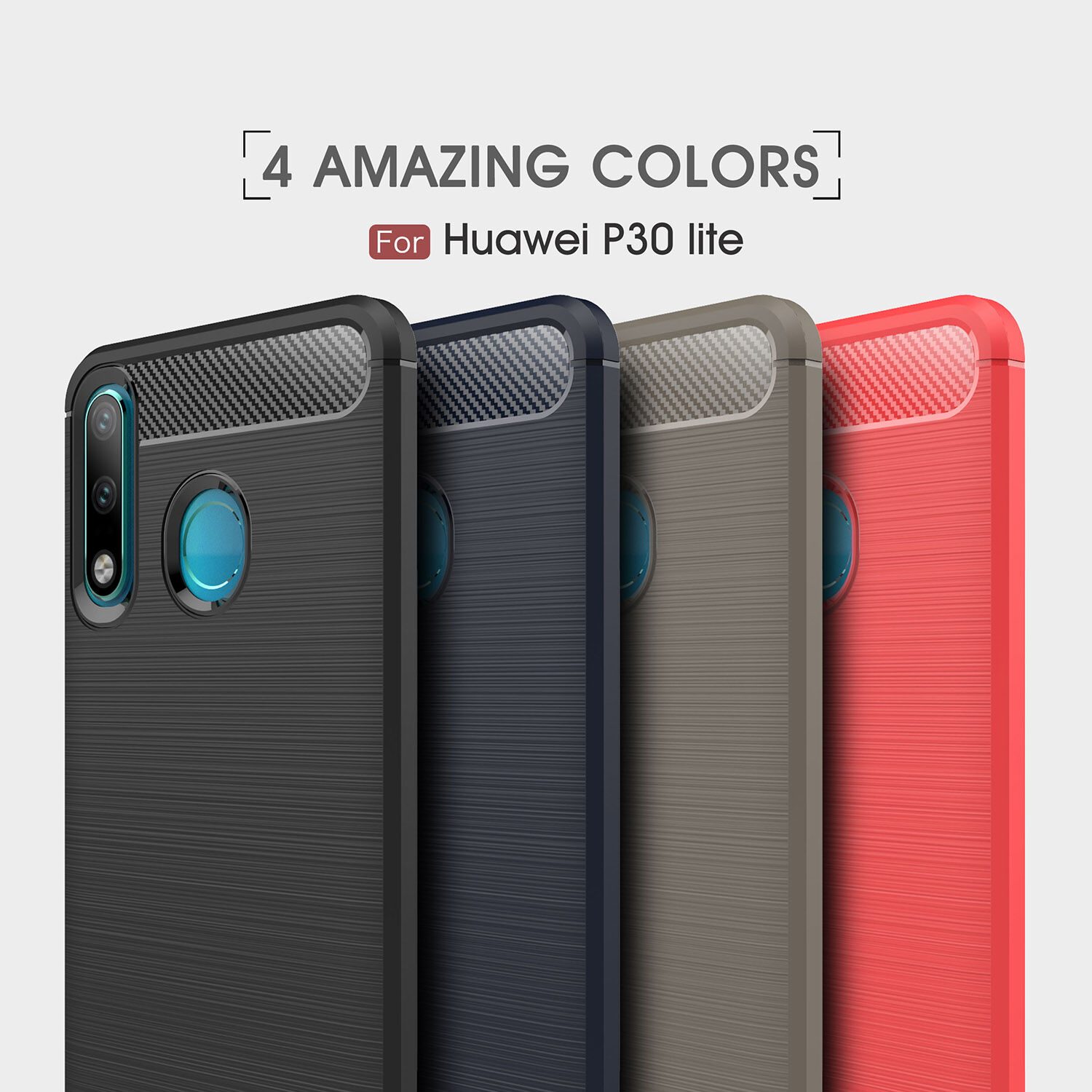 Plastový kryt s broušenou texturou pro Huawei P30 Lite - černý