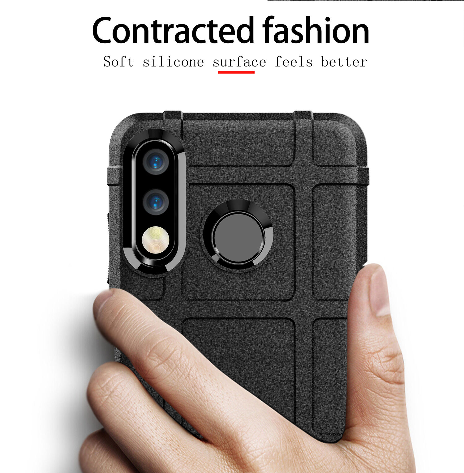 Nárazuvzdorný kryt s mřížovou texturou pro Huawei P30 lite - černý