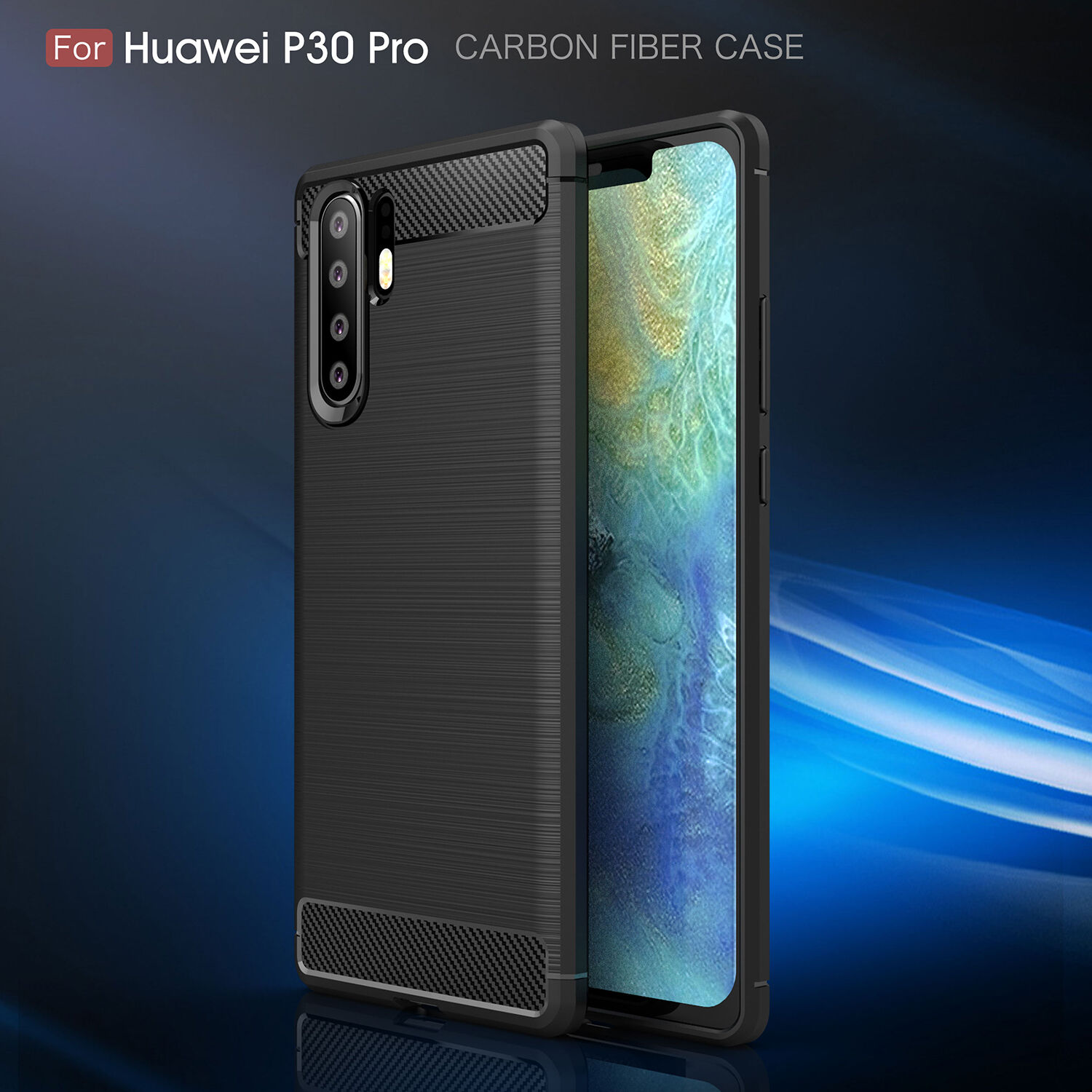 Plastový kryt s broušenou texturou pro Huawei P30 Pro - červený