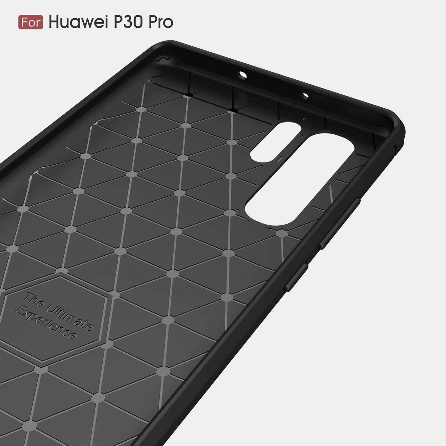Plastový kryt s broušenou texturou pro Huawei P30 Pro - červený