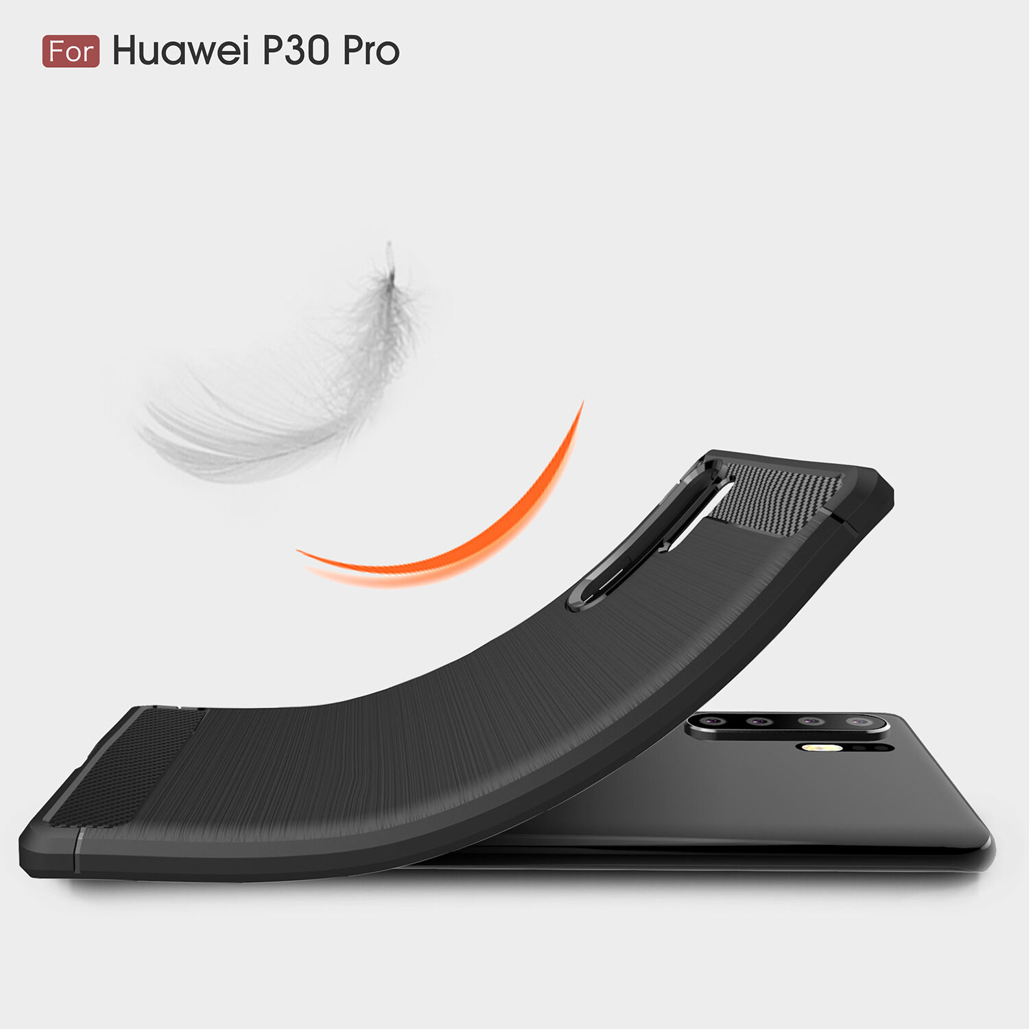 Plastový kryt s broušenou texturou pro Huawei P30 Pro - červený