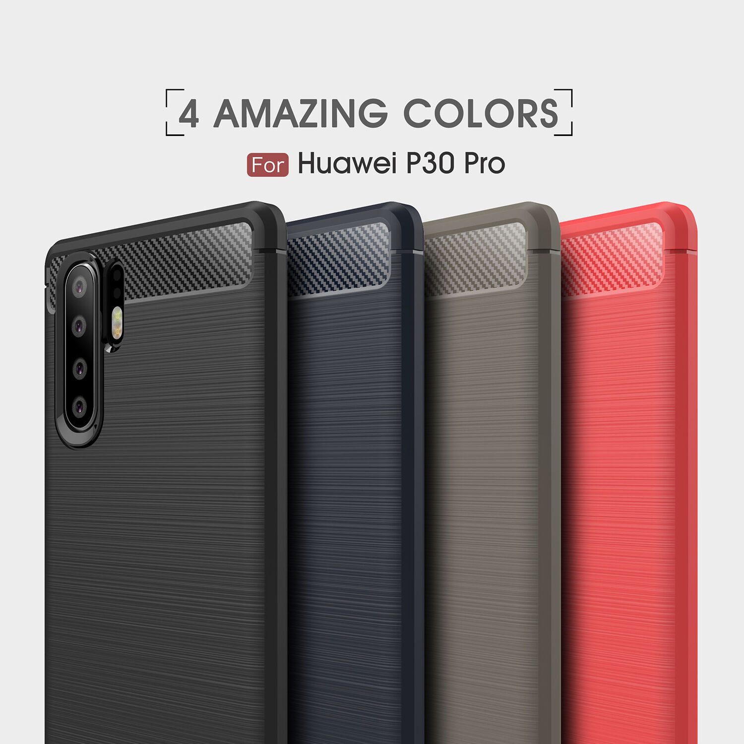 Plastový kryt s broušenou texturou pro Huawei P30 Pro - červený