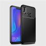 Plastový kryt s texturou karbonu pro Huawei Nova 3i - tmavěmodrý