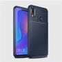 Plastový kryt s texturou karbonu pro Huawei Nova 3i - tmavěmodrý