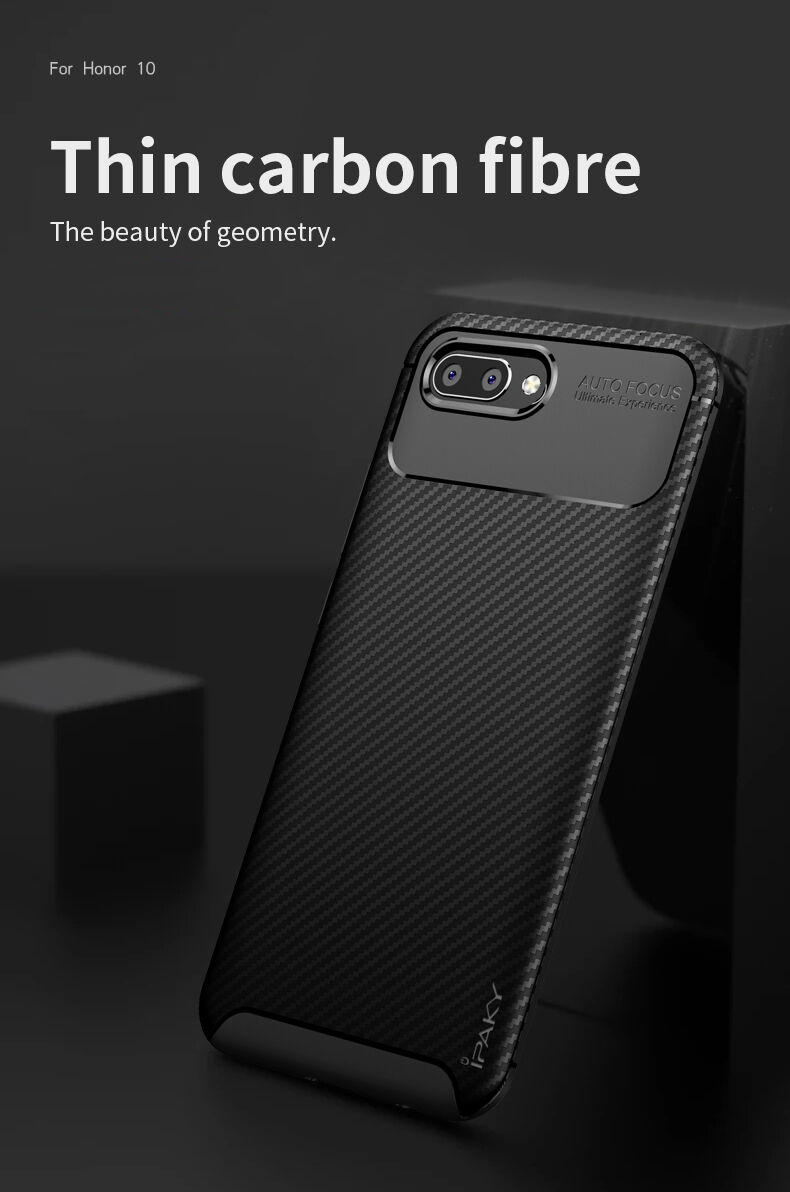 Ipaky plastový kryt s texturou karbonu pro Honor 10 - černý