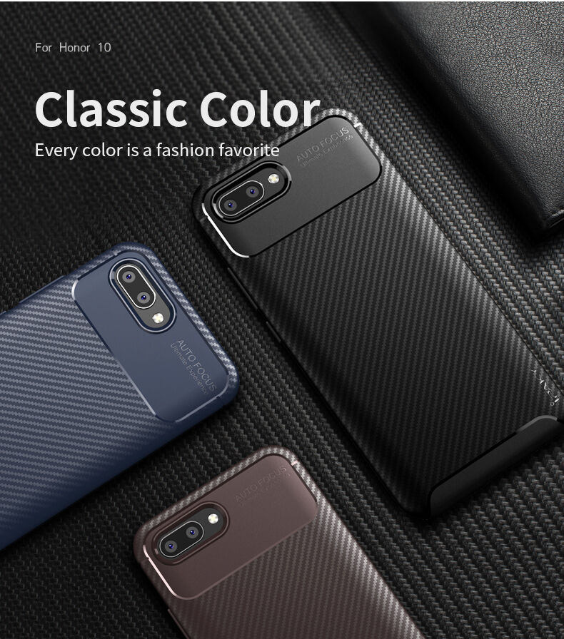 Ipaky plastový kryt s texturou karbonu pro Honor 10 - černý