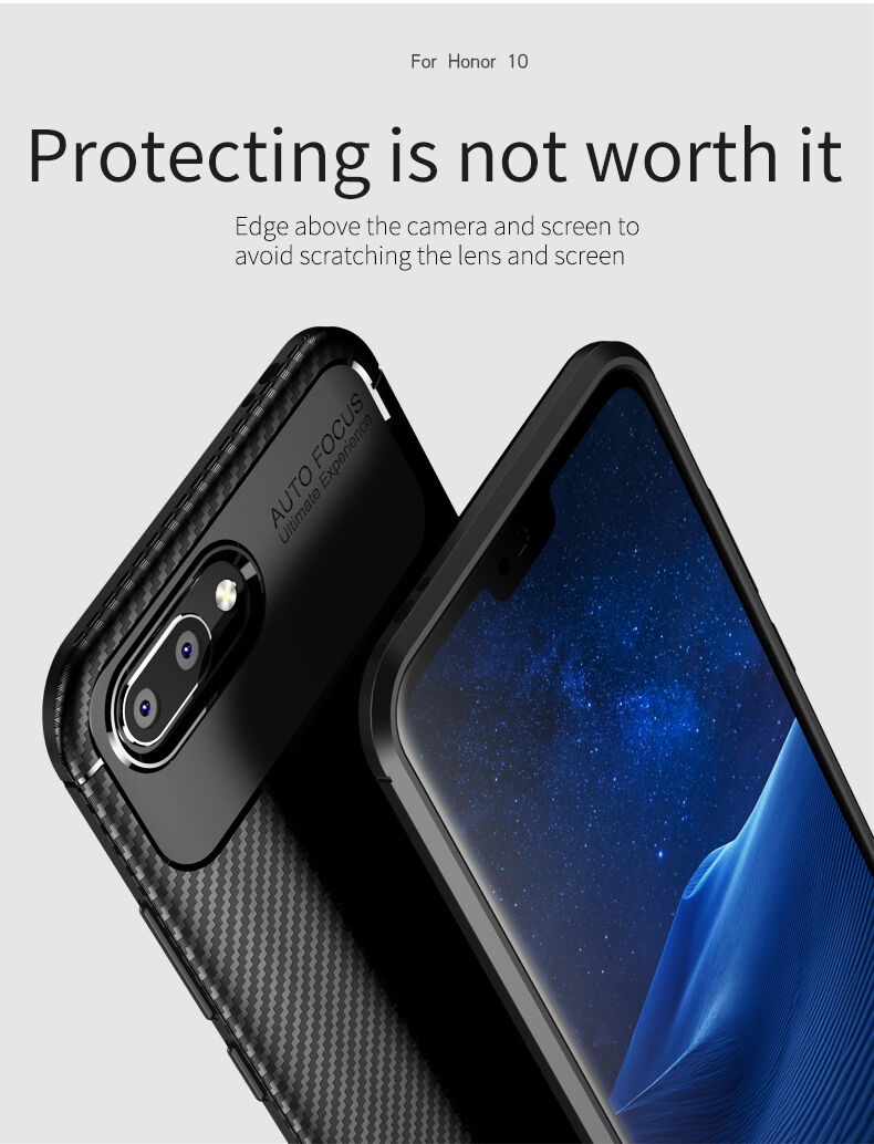 Ipaky plastový kryt s texturou karbonu pro Honor 10 - černý