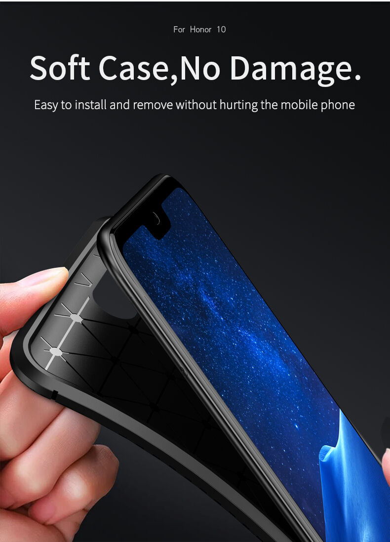 Ipaky plastový kryt s texturou karbonu pro Honor 10 - černý