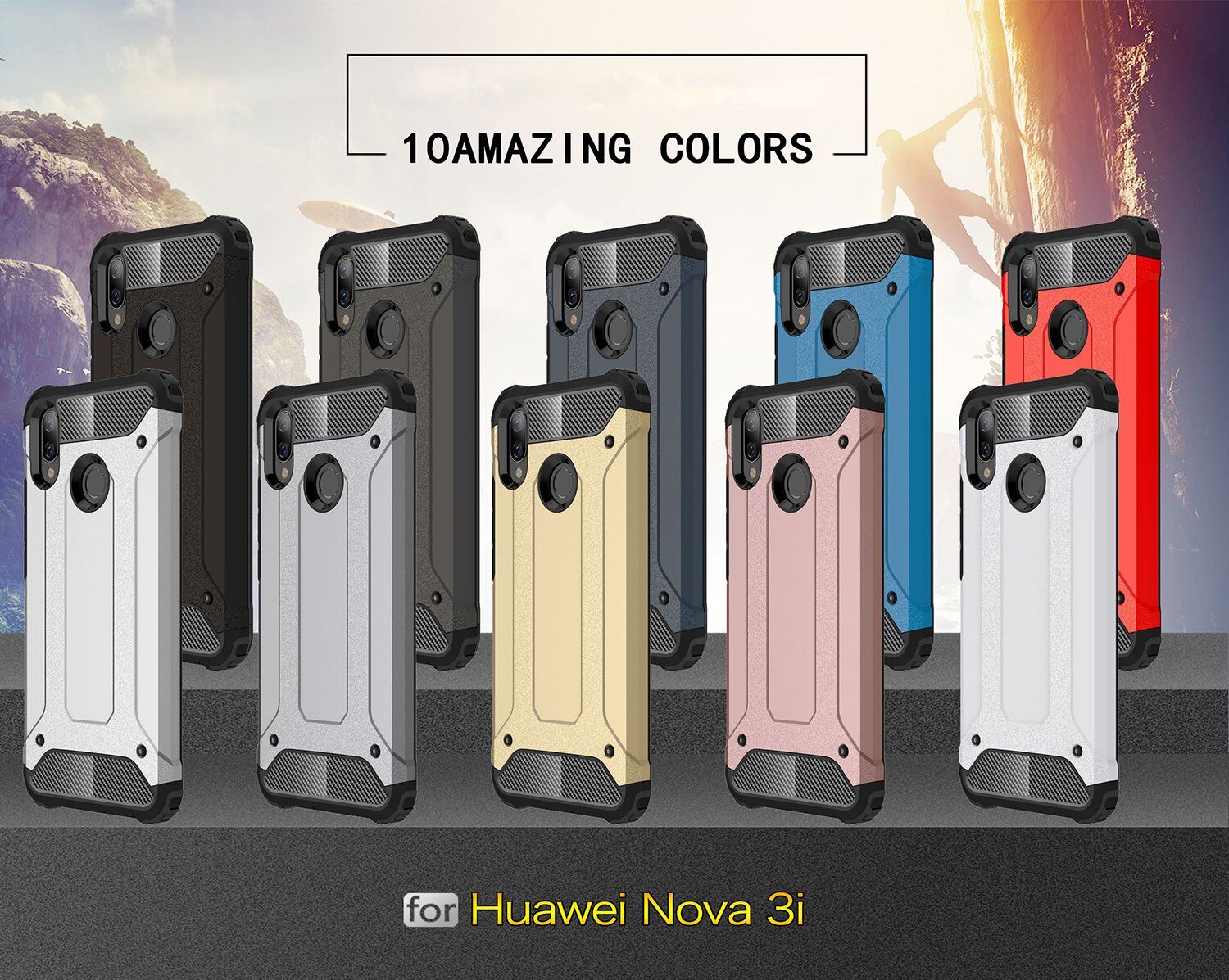 Super odolný kryt Armor pro Huawei Nova 3i - růžovozlatý