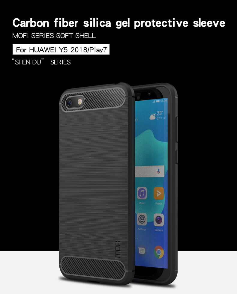 Mofi plastový kryt s broušenou texturou pro Huawei Y5 (2018) - červený