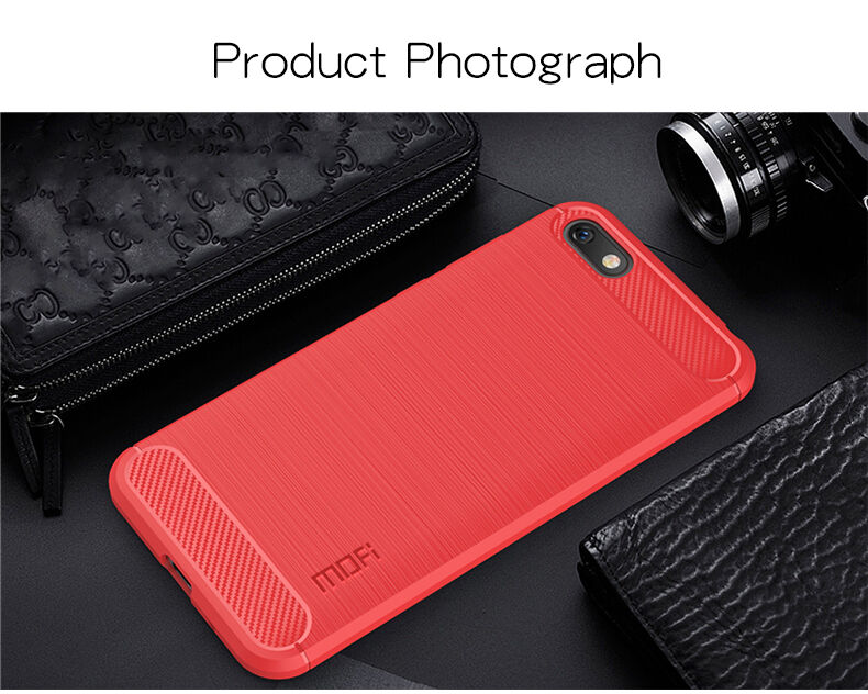 Mofi plastový kryt s broušenou texturou pro Huawei Y5 (2018) - červený