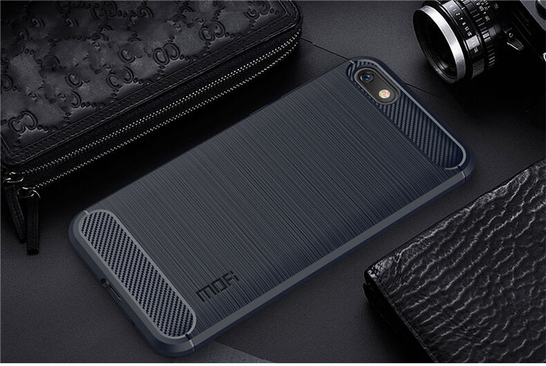 Mofi plastový kryt s broušenou texturou pro Huawei Y5 (2018) - červený