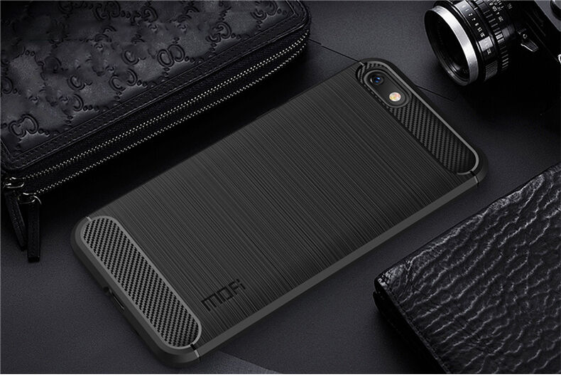 Mofi plastový kryt s broušenou texturou pro Huawei Y5 (2018) - červený