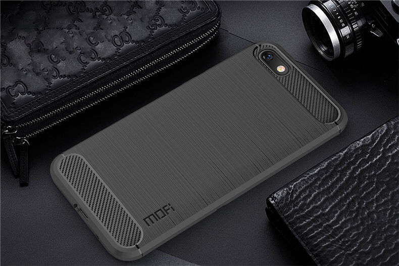 Mofi plastový kryt s broušenou texturou pro Huawei Y5 (2018) - červený