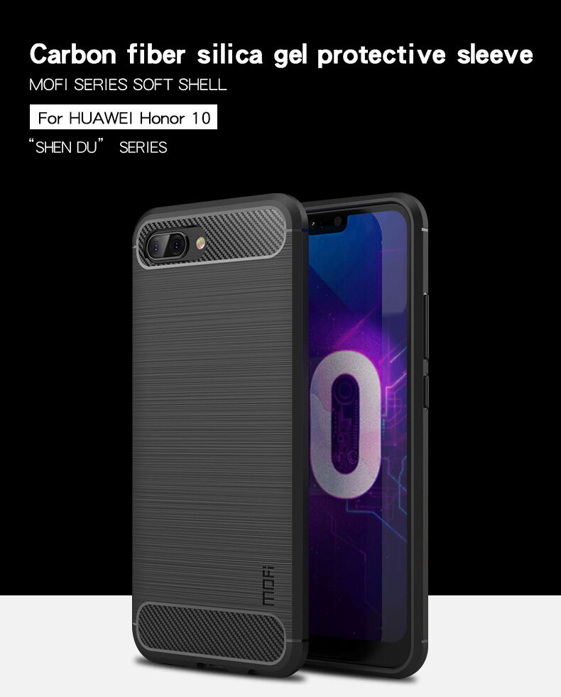 Mofi plastový kryt s broušenou texturou pro Honor 10 - červený