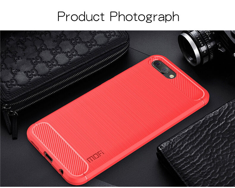 Mofi plastový kryt s broušenou texturou pro Honor 10 - červený