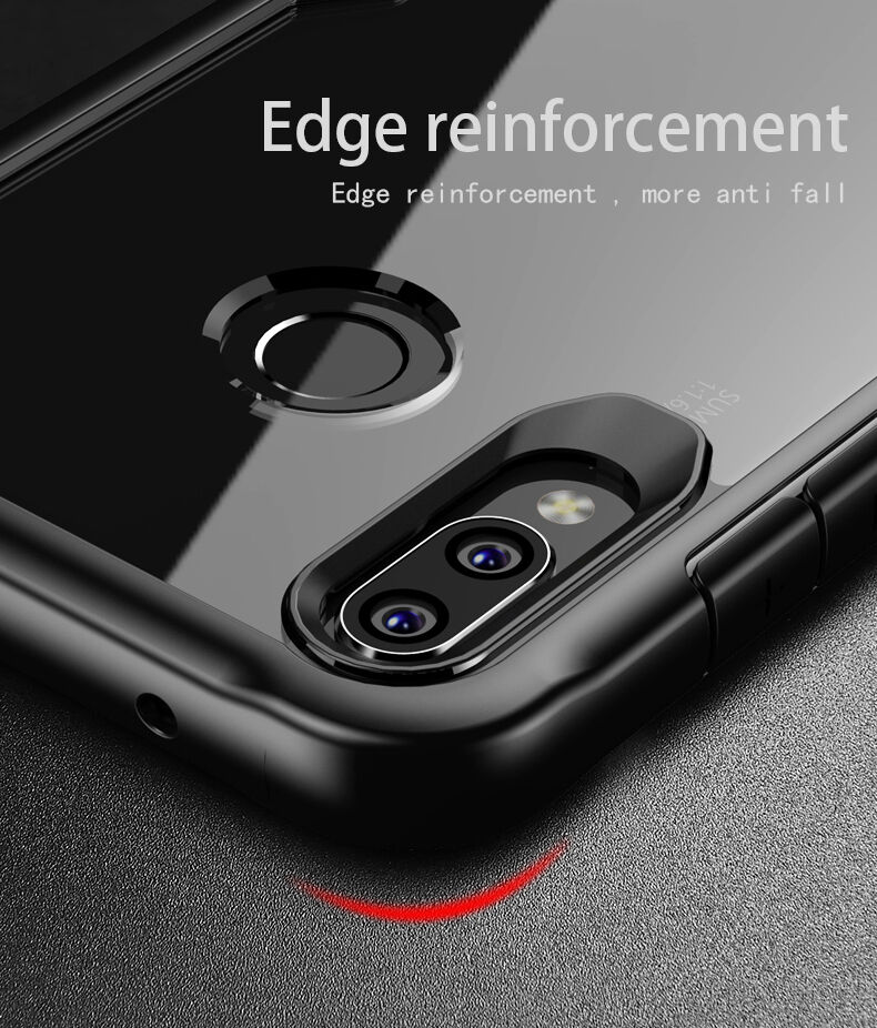 Ipaky čirý kryt s rámečkem pro Huawei Nova 3 - červený
