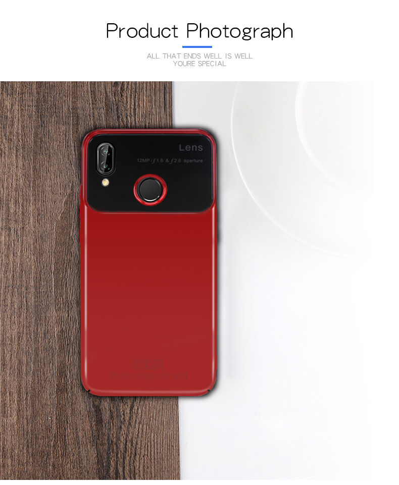 Mofi zadní kryt z plastu a skla pro Huawei P20 Lite - červený