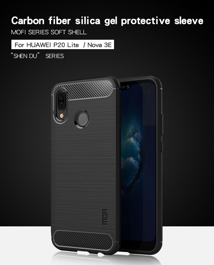 Mofi plastový kryt s broušenou texturou pro Huawei P20 Lite - černý