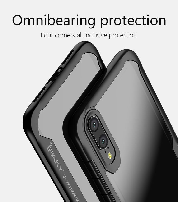 Ipaky čirý kryt s rámečkem pro Huawei P20 Lite - červený