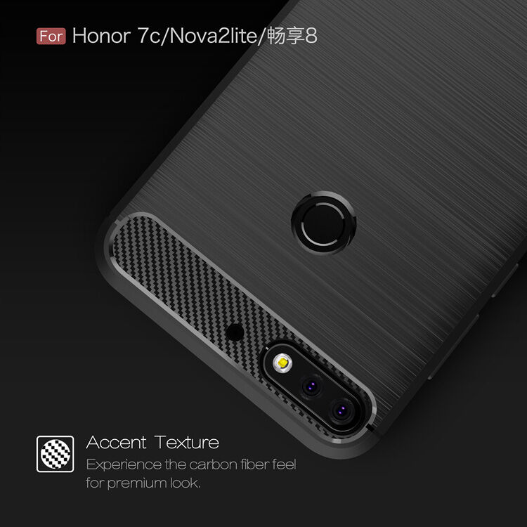 Plastový kryt s broušenou texturou pro Huawei Y7 Prime (2018) - černý