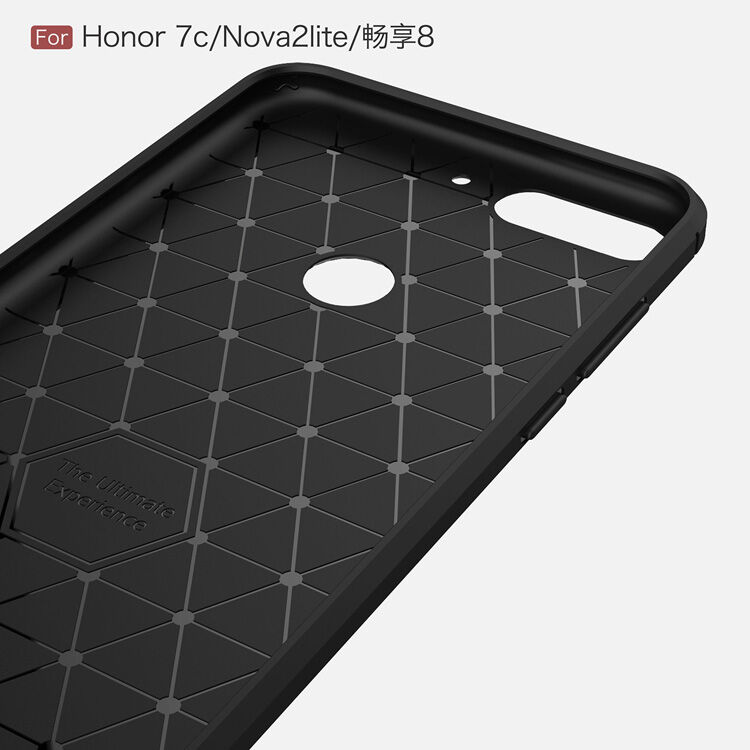Plastový kryt s broušenou texturou pro Huawei Y7 Prime (2018) - černý