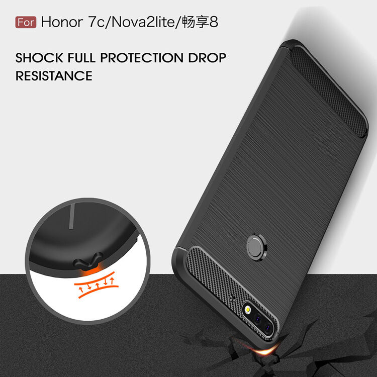 Plastový kryt s broušenou texturou pro Huawei Y7 Prime (2018) - černý