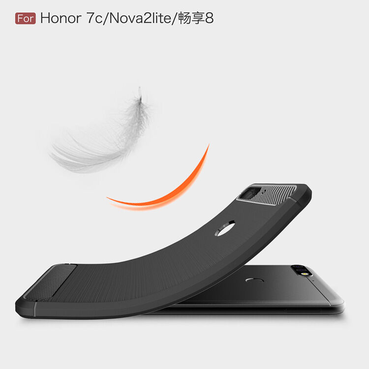 Plastový kryt s broušenou texturou pro Huawei Y7 Prime (2018) - černý