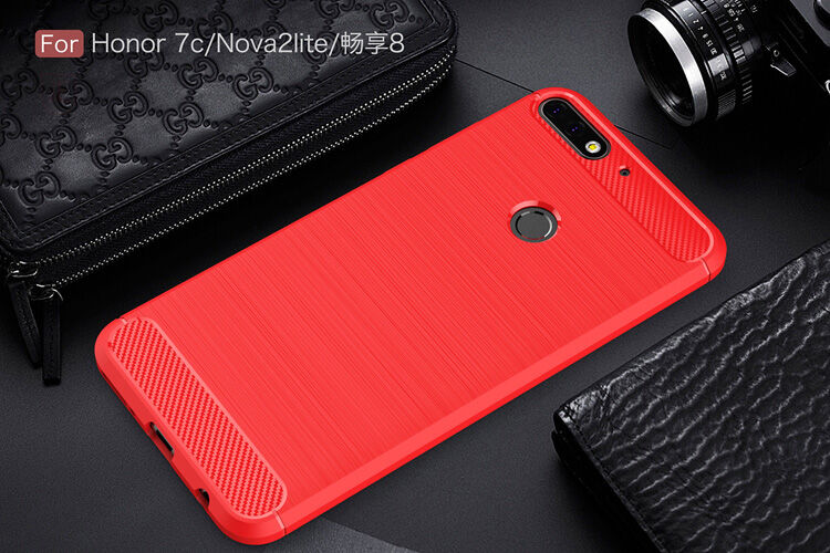 Plastový kryt s broušenou texturou pro Huawei Y7 Prime (2018) - černý