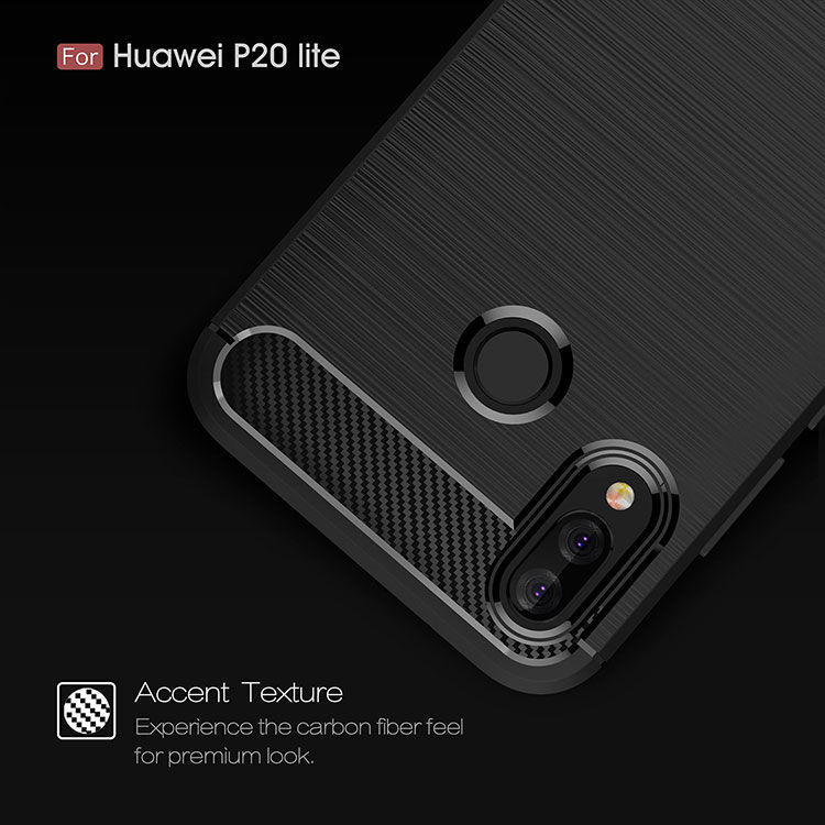 Plastový kryt s broušenou texturou pro Huawei P20 Lite - tmavěmodrý