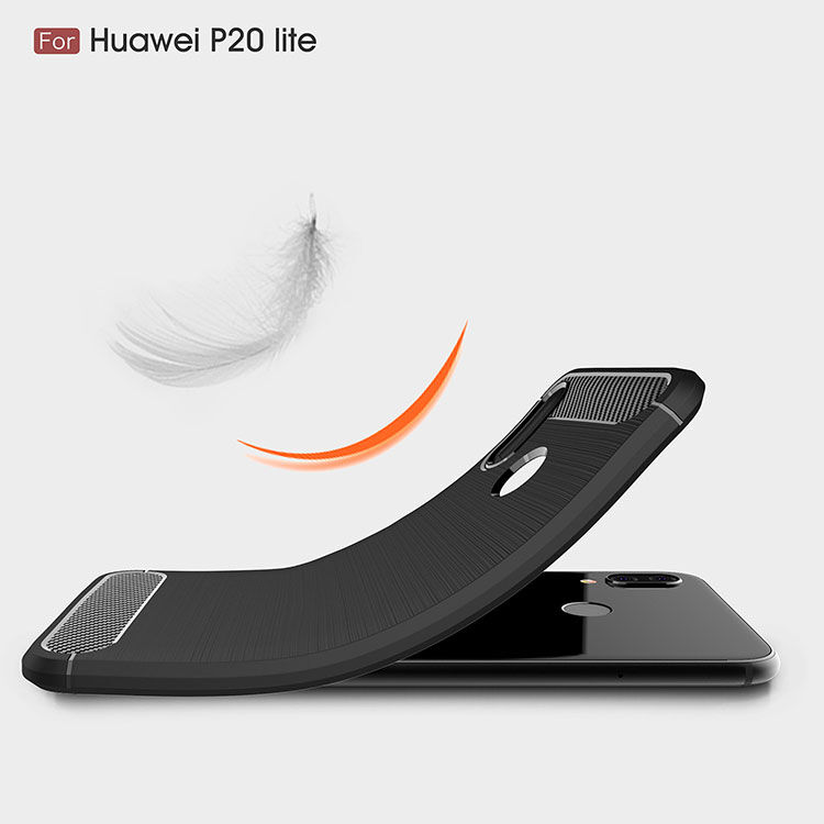 Plastový kryt s broušenou texturou pro Huawei P20 Lite - tmavěmodrý