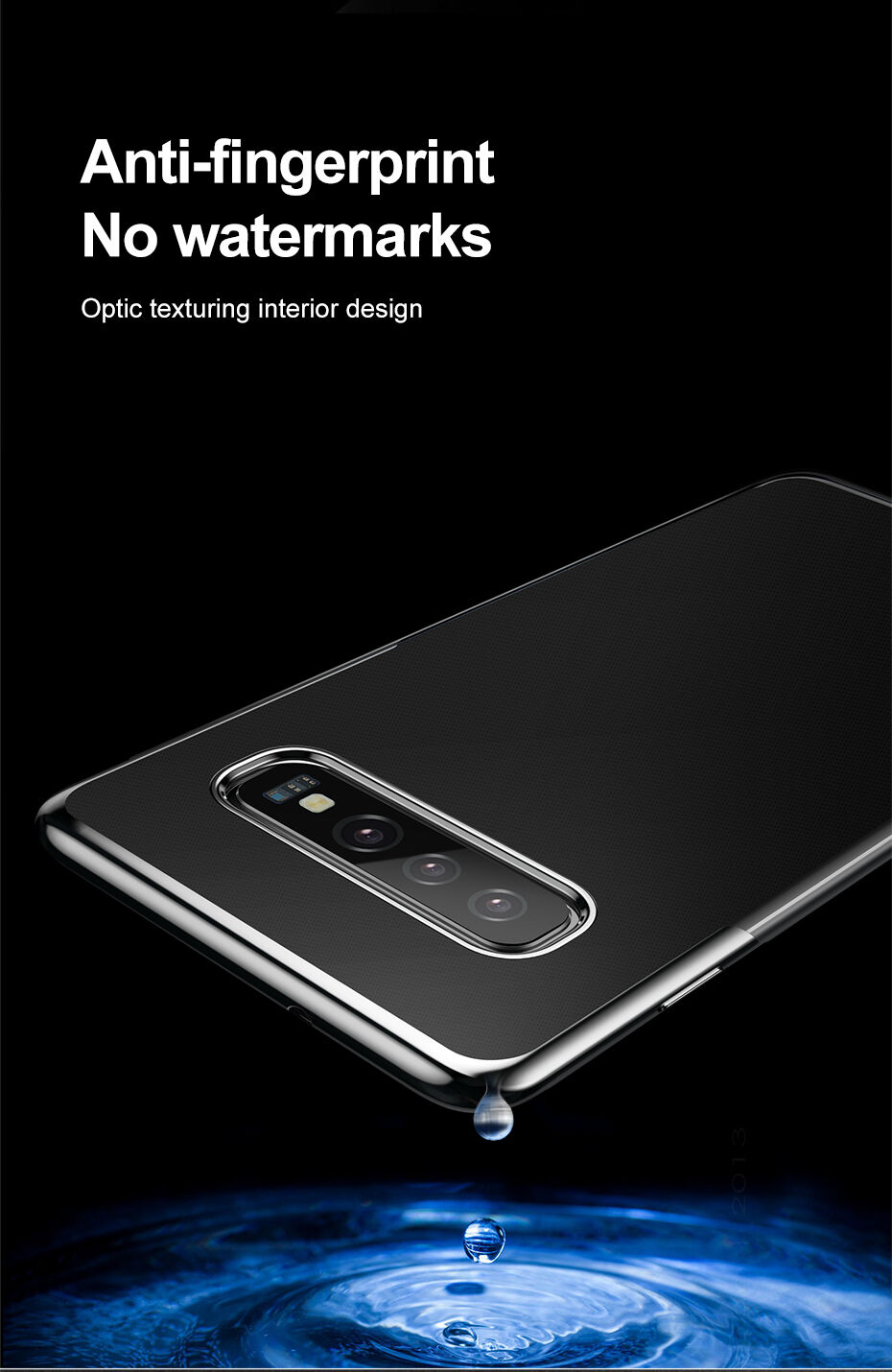 Baseus plastový čirý kryt s rámečkem pro Samsung Galaxy S10 Plus - modrý