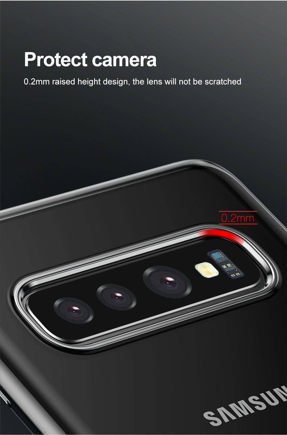 Baseus plastový čirý kryt s rámečkem pro Samsung Galaxy S10 Plus - modrý