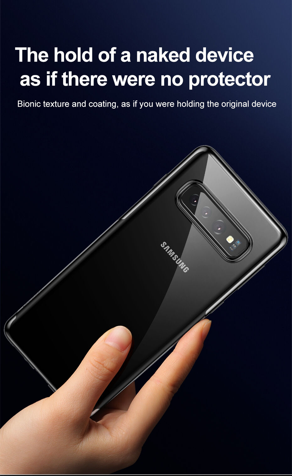 Baseus plastový čirý kryt s rámečkem pro Samsung Galaxy S10 - černý