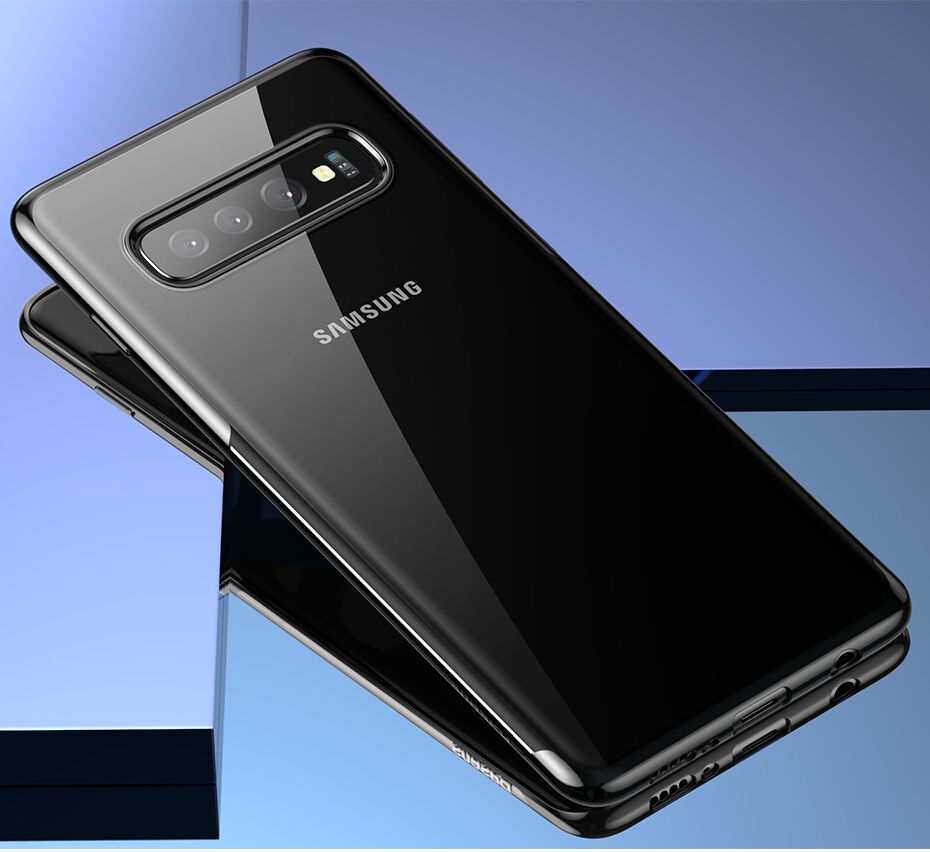Baseus plastový čirý kryt s rámečkem pro Samsung Galaxy S10 - černý
