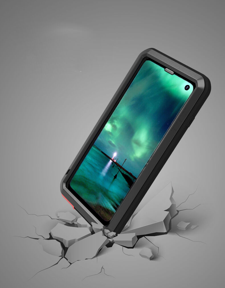 Love Mei kovový super odolný kryt pro Samsung Galaxy S10 - černý