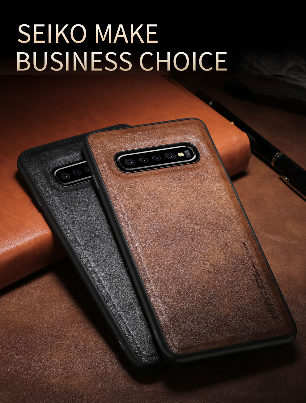 X-Level kryt s koženkovým povrchem pro Samsung Galaxy S10 - černý