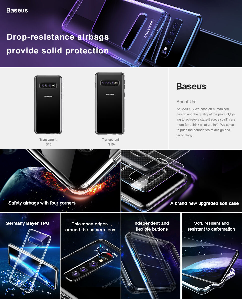Baseus ochranný plastový kryt pro Samsung Galaxy S10 - transparentní