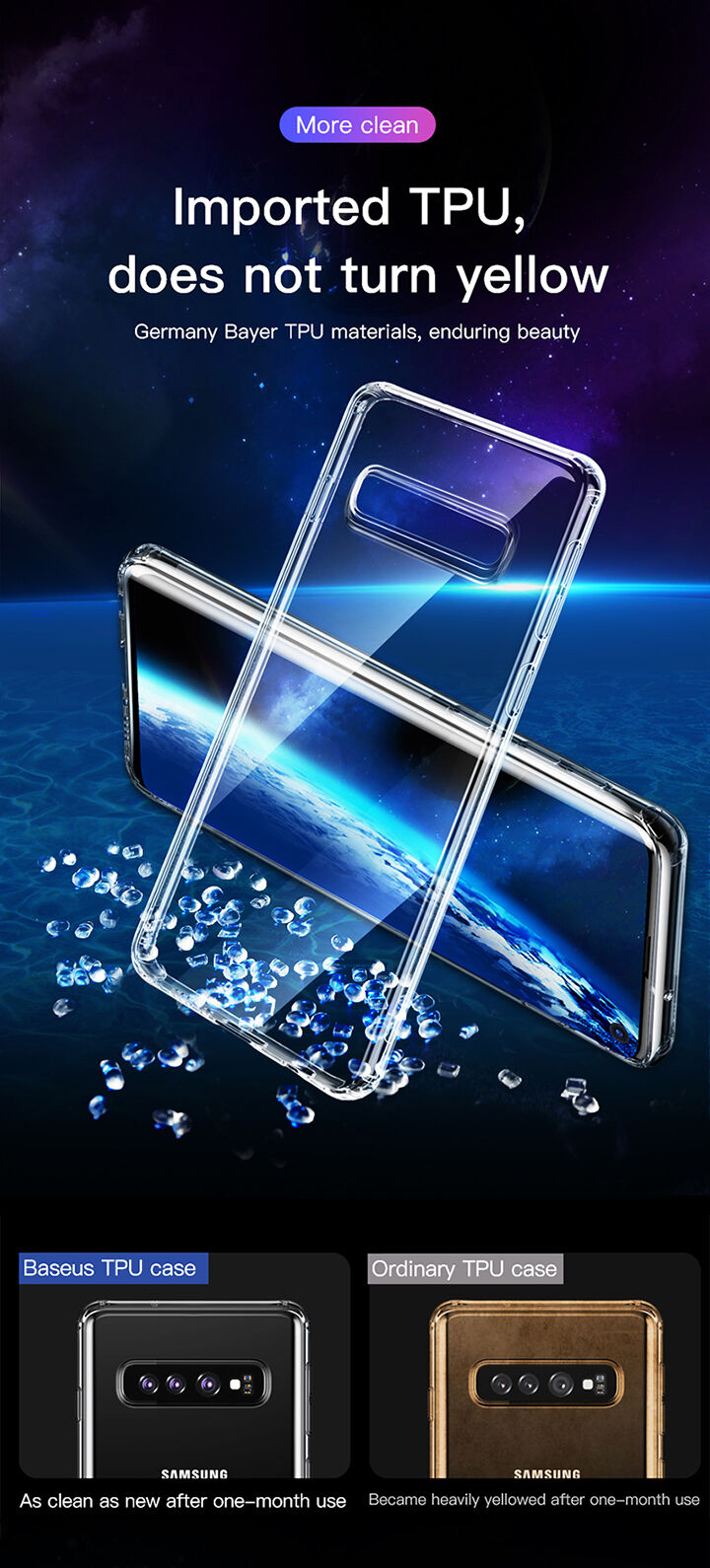 Baseus ochranný plastový kryt pro Samsung Galaxy S10 - transparentní