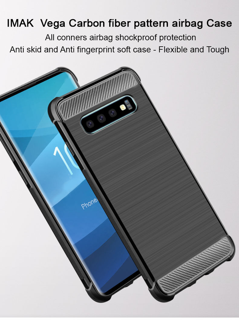 Imak ochranný kryt s broušenou texturou pro Samsung Galaxy S10 - černý